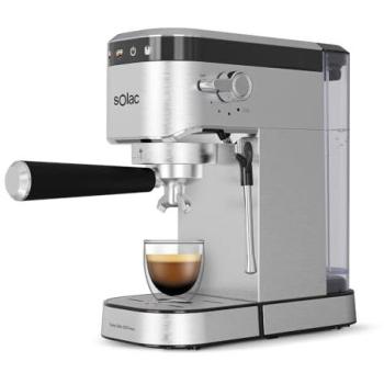 Cafetera Espresso Solac Inox 1L 20 Bares con Espumador de Leche y Pantalla Táctil
