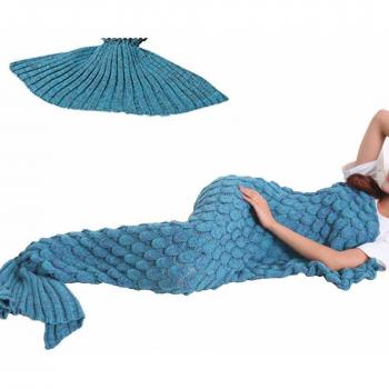 Manta de Cola de Sirena por YOWAO, Escamas de Pescado Patrón Suave Todas las Temporadas Mantas para Dormir