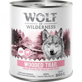 Wolf of Wilderness Expedition 6 x 800 g - Wooded Trails - Aves con ternera