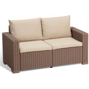 Allibert M292690 - Sofa Ratan Resina 2 plazas California Set Cappuccino