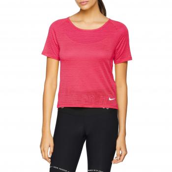 Nike Miler Camiseta, Mujer, Rush Pink/Heather/Reflective Silver, Large