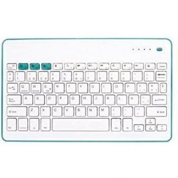 Silver HT 111936640199 - Teclado inalámbrico, color blanco y azul