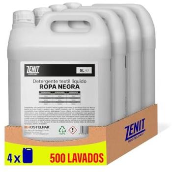 Detergente Líquido Profesional para Ropa Negra Hostelpak 4 x 5L - 500 Lavados