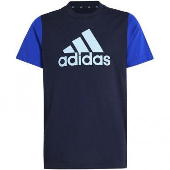 Camiseta Adidas Essentials Big Logo Colorblock Algodón Infantil Azul Marino (Manga Corta)