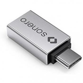 Adaptador USB-C a USB-A Sonero UA100, 3.0, Premium, Aluminio Plateado