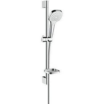 Hansgrohe 26586400 Croma Select E 110 Vario set de ducha, 0,65m, 3 tipos de chorro, blanco/cromo