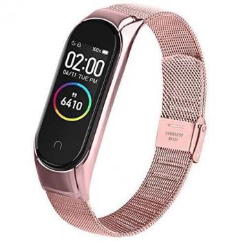 Senka Correa Compatible con Xiaomi Mi Band 4 Xiaomi Mi Band 3 Metal Correas,Pulsera de Repuesto de Inoxidable Hebilla Ajustable Hebilla Correa para Mujer y Hombre