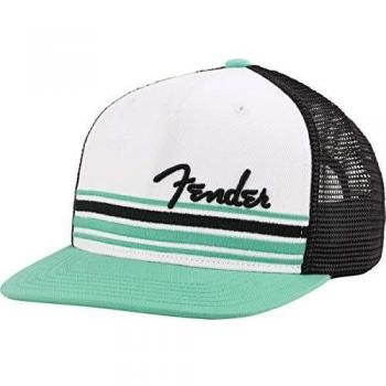 Fender© Malibu Flatbill Sombrero, Multicolor, Blanco_Verde, Talla Única