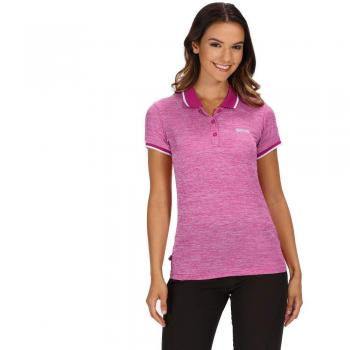 Regatta Remex II-Polo Clásico De Secado Rápido T-Shirts/Polos/Vests, Mujer, Dark Cerise, 10