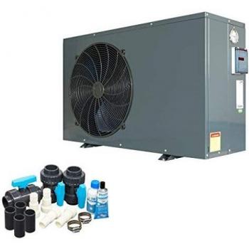 well2wellness - Bomba de calor para piscina con una capacidad de calefacción de hasta 3,5 kW + set básico + cubierta