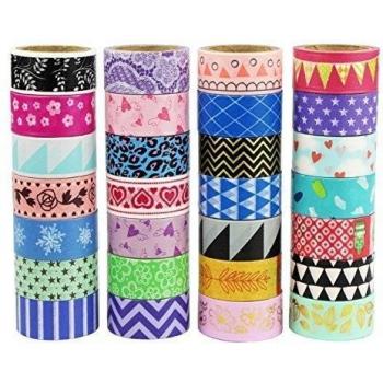 UOOOM Washi Cintas Washi tapes Decorativas de Colores Washi Cinta de Enmascarar para DIY