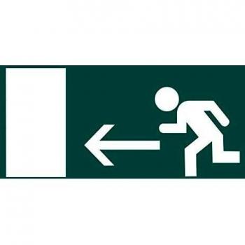 Apli 12377 Etiqueta Adhesiva de Señalizacion Indicador Direccion a la Izquierda de Puertas de Salida, 115 x 230 mm