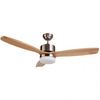 Ventilador de Techo Motor DC Aspas Madera Maciza 132cm Luminaria LED 18W KlassFan