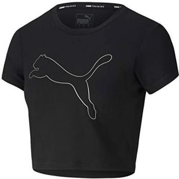 PUMA Feel It Crop tee Camiseta, Mujer, Black-Outline Cat PRT, S