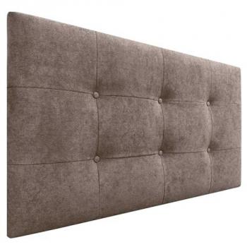 Cabecero Acolchado Capitone 8cm Grosor Tapizado en Polipiel y Tela Acualine Marrón 105x60cm para Camas Individuales y Matrimoniales