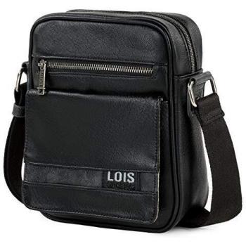 Lois - Bandoleras Hombre - Bolso Hombre Bandolera Ajustable - Bandolera Hombre con Bolsillos - Bolso Bandolera Hombre para Uso Diario. Bolso de Hombre Pequeño 310221, Negro