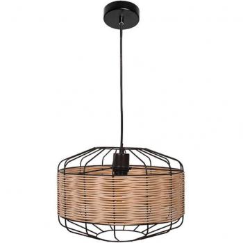 Lámpara de Techo Solange Lumit 60W Mimbre Natural/Marrón Ø35x175 cm