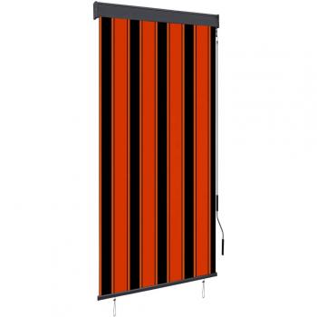 Cortina enrollable para exterior 80x250 cm naranja y marrón
