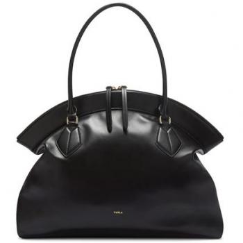 Furla Erica XL Black Leather Shoulder Tote Bag for Women