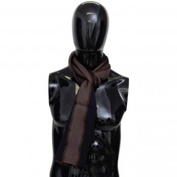 Missoni Brown Wool Striped Unisex Neck Wrap Shawl Scarf