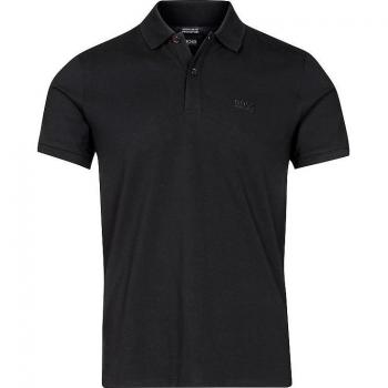 BOSS Pallas Regular Fit Black Polo Shirt for Men - Organic Cotton, Embroidered Logo, Size XXL