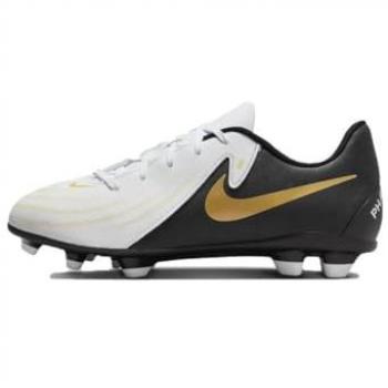 Nike Jr Phantom GX II Club FG/MG Botas de fútbol para niños en color Moneda de Oro Mtlc Blanco/Negro