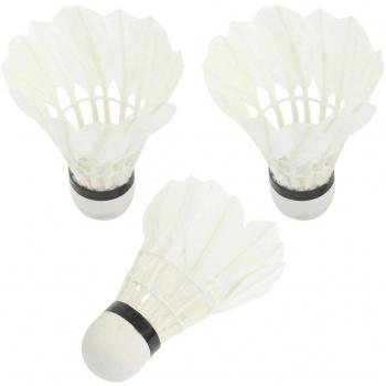 Entrenamiento Exteriores Pluma De Ganso Gallitos De Badminton Bádminton 3 Unidades Blanco