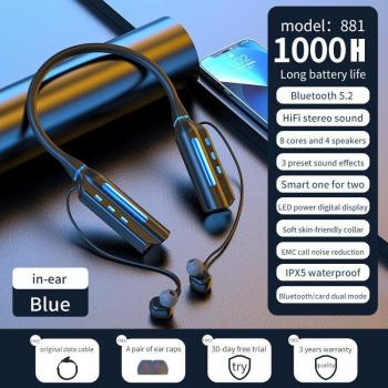 Auriculares Inalámbricos TWS Bluetooth Deportivos HiFi de Graves, Resistentes al Agua, con Micrófono y Batería de 1000 mAh para 10000 h de Reproducción