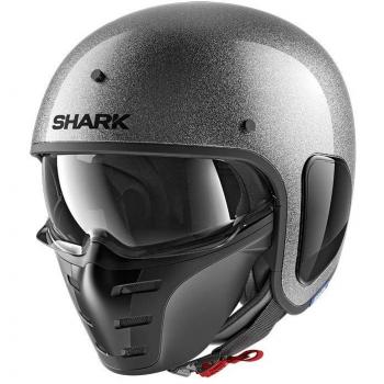 Casco Jet Shark S-Drak Glitter Gris Brillante SSX Talla XXL