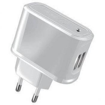 Celly TCUSB22W - Cargador Red 2.1A con 2 Puertos USB, Color Blanco