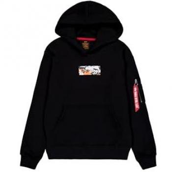 Alpha Industries Black Camo Panel Hoodie for Men 2XL