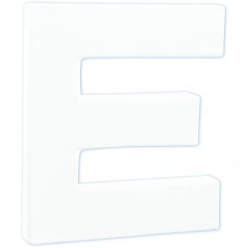 Décopatch AC734C - Un support en papier blanc mâché 1,5x10,5x12 cm, Petite lettre E