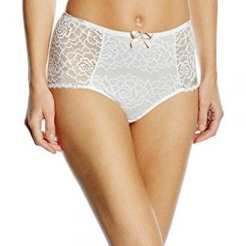 Sans Complexe - Braguitas con Bordado para Mujer, Talla 42, Color Marfil/Gris Pardo