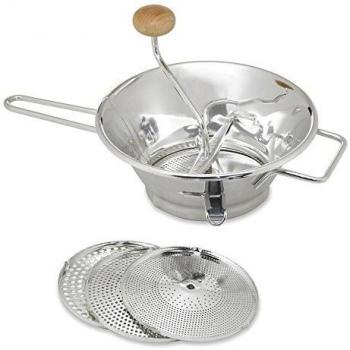 Moulin de verduras premium 24 cm con 3 rejillas de acero inoxidable