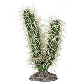 Cactus de Plástico Simpson 9x6x16cm con Base de Resina Imitación Roca para Decoración de Terrarios