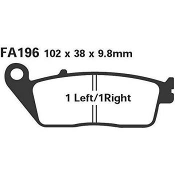 Pastilla de freno sinterizada EBC FA196HH para moto, alta performance, compuesto sinterizado, mayor durabilidad y resistencia al desgaste, ideal para uso en carretera y competición