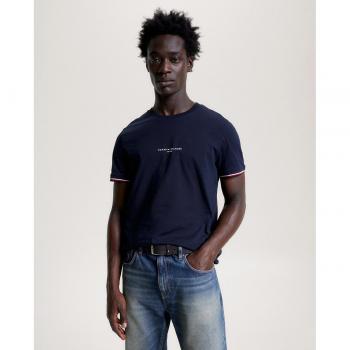 Camiseta Tommy Hilfiger Slim Fit Tipped de Manga Corta para Hombre en Color Marino