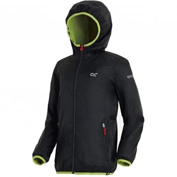 Regatta Lever II Waterproof and Breathable Lined Hooded Shell Chaqueta, Infantil, Negro, Size 15-16