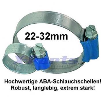 ABA Manguera Abrazadera abrazadera de tubo 22 – 32 mm Abrazadera Estable Manguera resistente