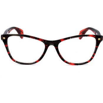 Montura de Gafas Recetadas para Mujer Alyson Magee AMO 012 BLACK RED STRIPES, Armazones Rojas, Lentes de 52mm