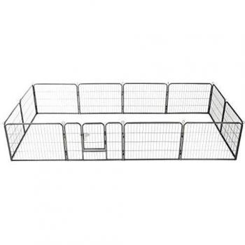 vidaXL Dog Playpen 12 Panels Steel 80x60 cm Black