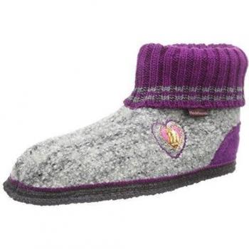 Pferdefreunde 250082 - Zapatillas de estar por casa de lana para niña, color gris, talla 21