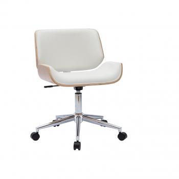 Silla de oficina blanca con madera clara RUBBENS