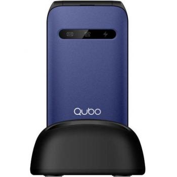 Qubo B-209 Teléfono Móvil para Personas Mayores 2.4 Pantalla Bluetooth Radio FM Cámara Botón SOS Azul