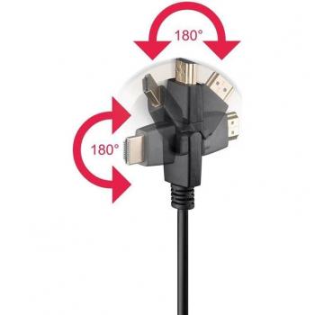 Cable HDMI 360° de Alta Velocidad con Ethernet (4K@60Hz) - 2 metros