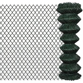 vidaXL Valla de Malla Acero Galvanizado Verde 1,25x25m Tensión Cerca Alambrada