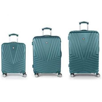 Gabol - Atlanta | Set de Maletas de Viaje Rigidas de Color Turquesa con Maleta de Cabina, Trolley Mediano y Trolley Grande