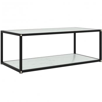 Mesa de centro Día y Noche en vidrio templado blanco 100x50x35 cm