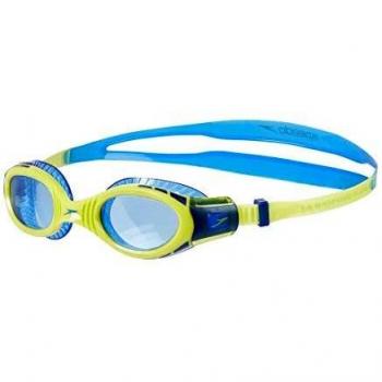 Speedo Futura Biofuse Flexiseal Swimming Goggles, Extra Comfort, Cushioned Fit, Blue and Green, Junior Unisex Size
