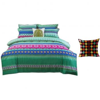 Shamdon Home Collection Juego de Cama de 4 Piezas, Estilo Bohemio, Incluye Funda nórdica, sábana Ajustable con Fundas de Almohada